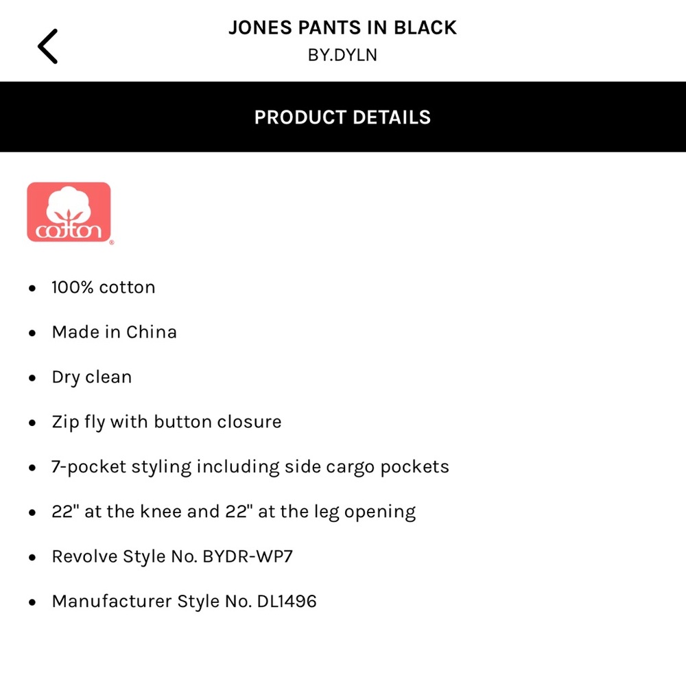 Jones Cargo Pants (Revolve - BY.DYLN) - Picture 5 of 9